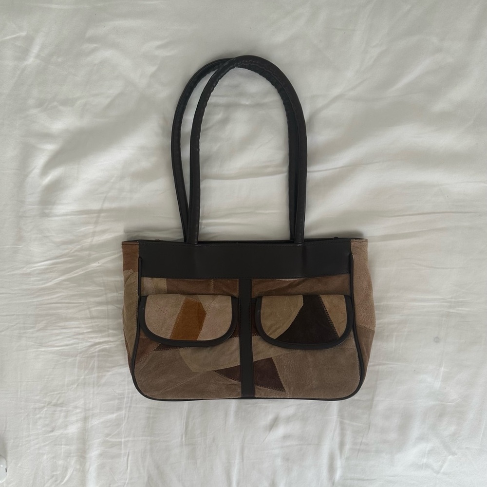 Cute Suede Patchwork Women's Shoulder Bag